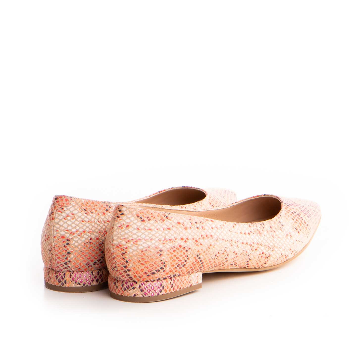 Balerini Guvan model 3628 piele naturala nappa animal print portocaliu