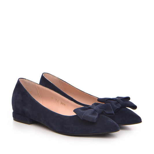 Balerini Guvan model 3609 piele naturala velur bleumarin