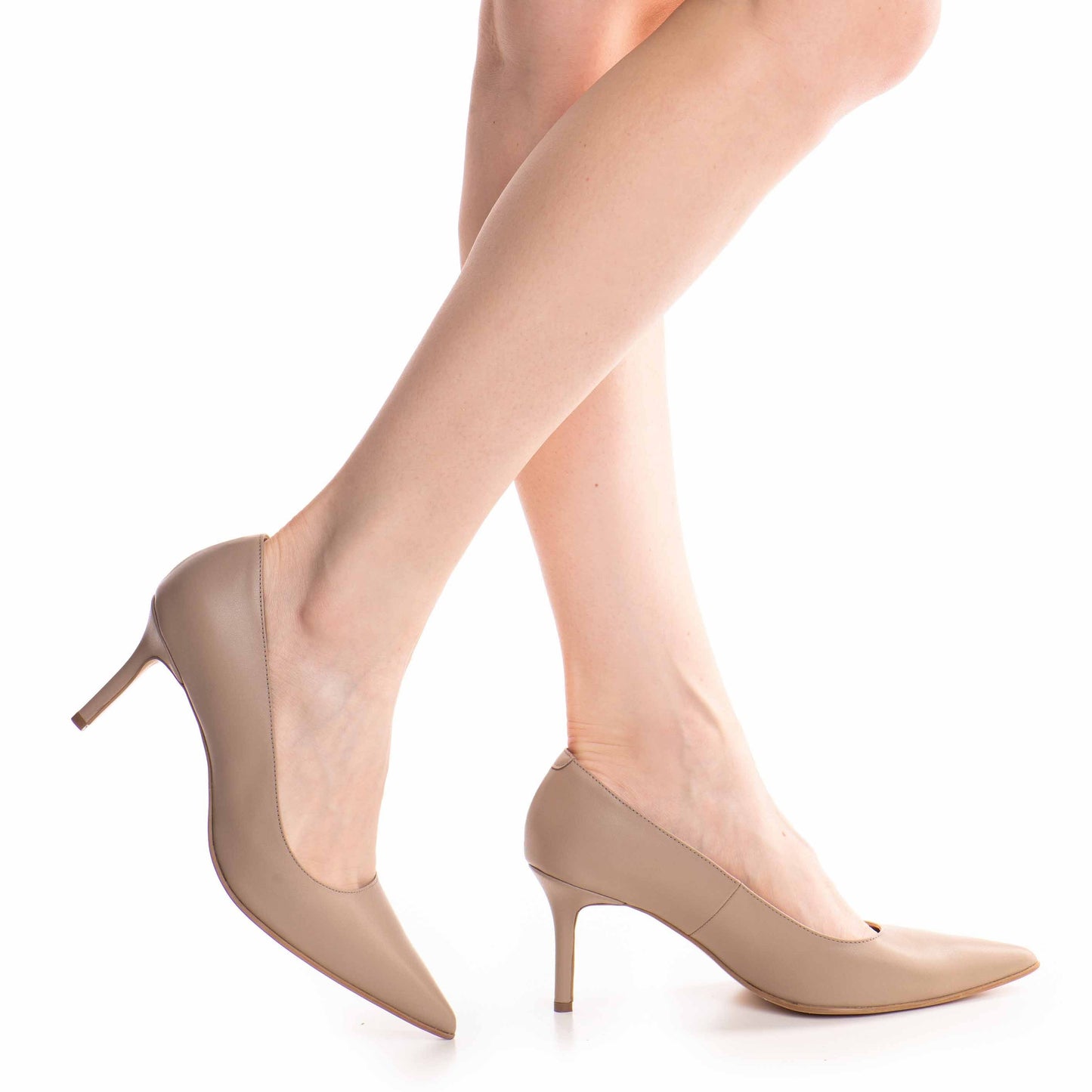 Pantofi dama Guvan model 1466 piele nappa taupe