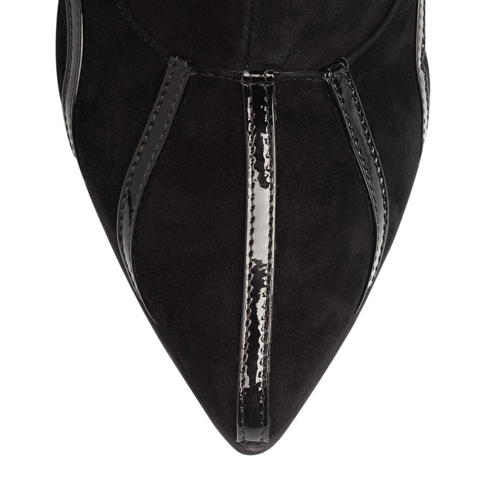 Cizme dama Guvan model 1529 velur negru-lac negru