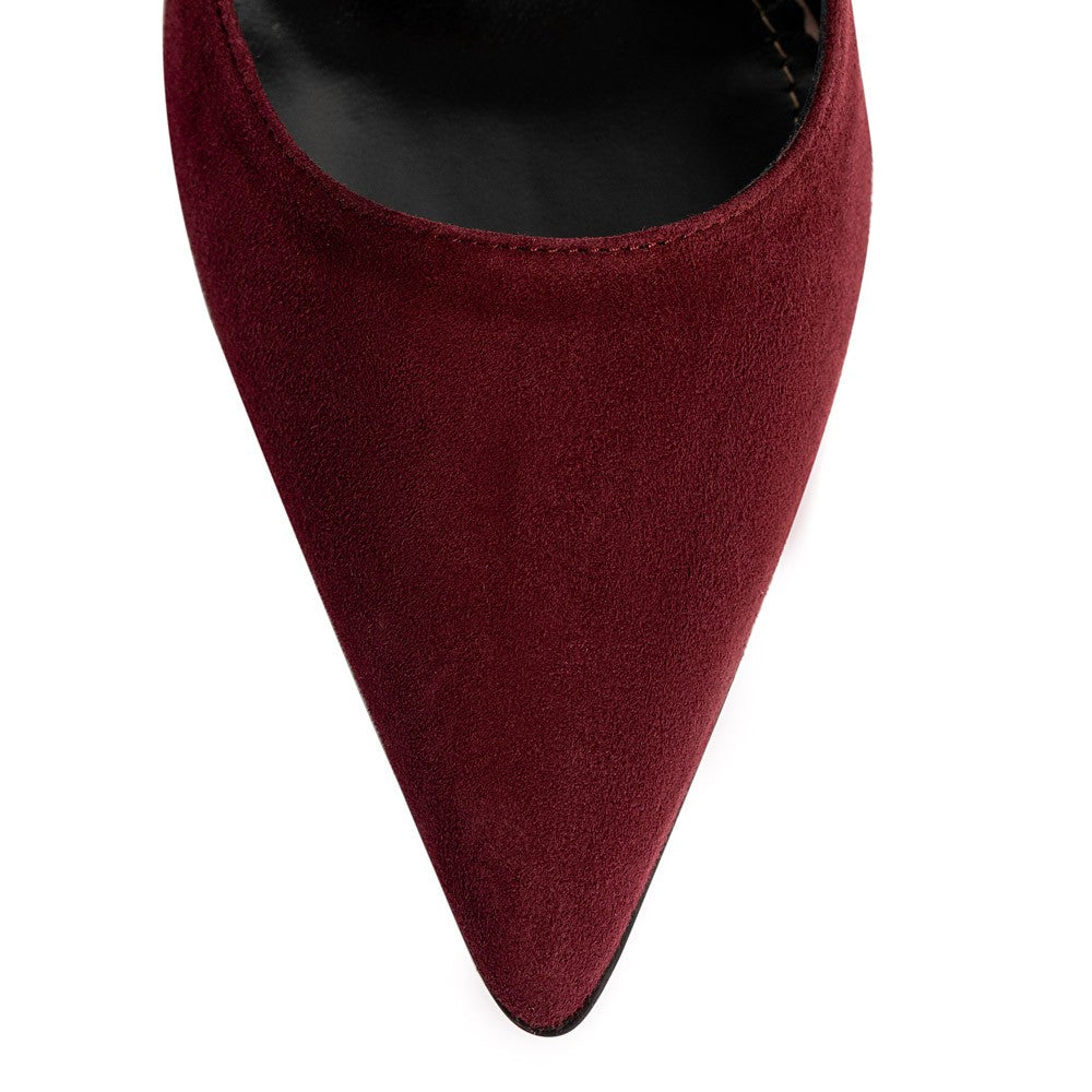 Pantofi dama Guvan model 1534 piele velur bordo-nappa roz