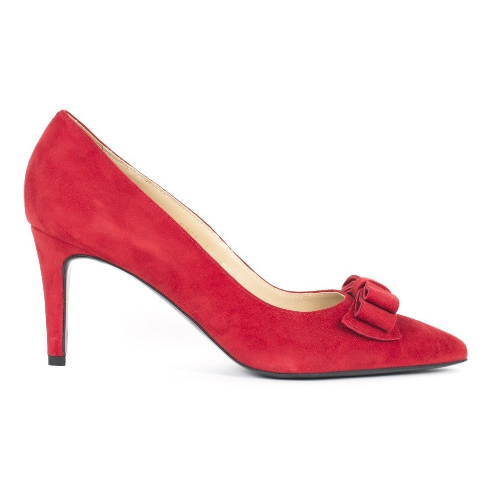 Pantofi dama Guvan model 1257 piele velur rosu