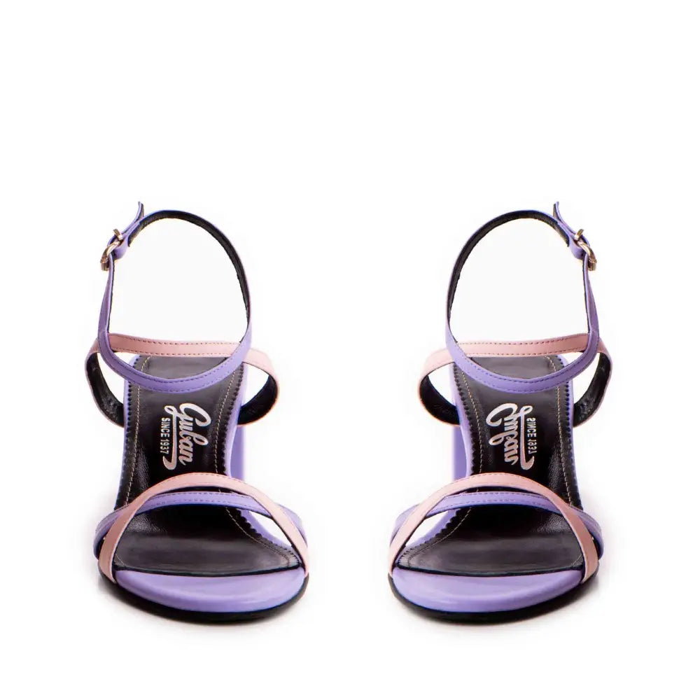 Sandale Guvan model 3667 piele nappa lila-nappa roz