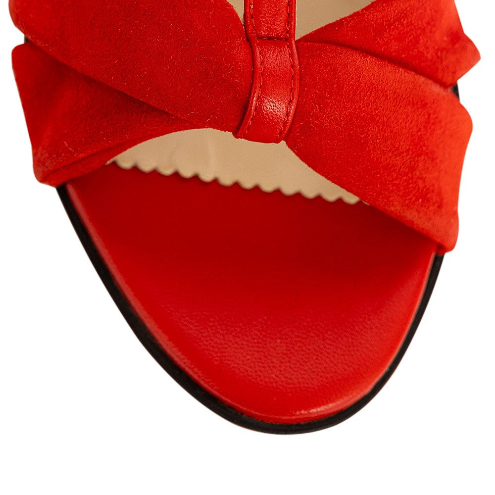 Sandale dama Guvan model 1546 nappa rosu-velur rosu