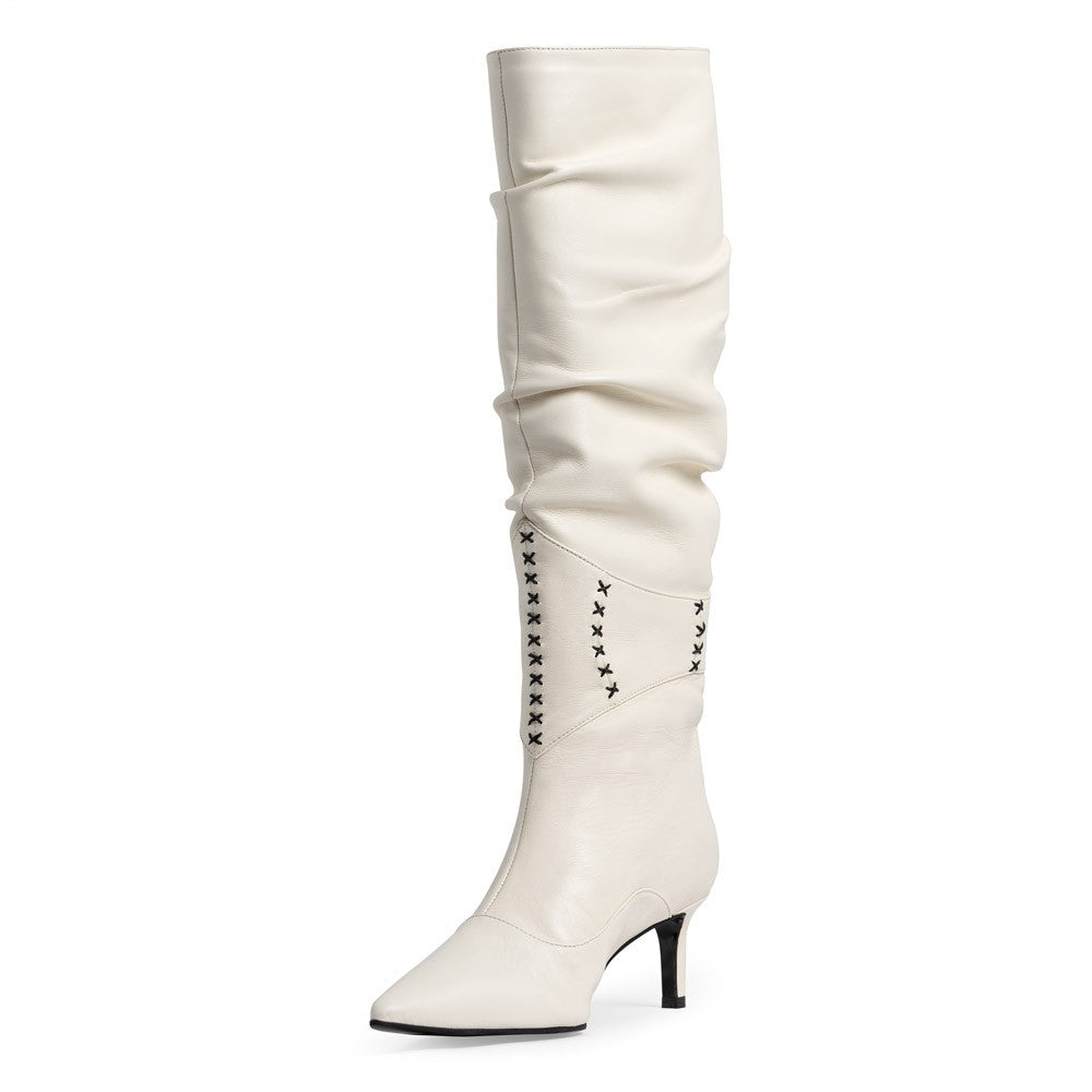 Cizme dama Guvan model 1537 nappa crem