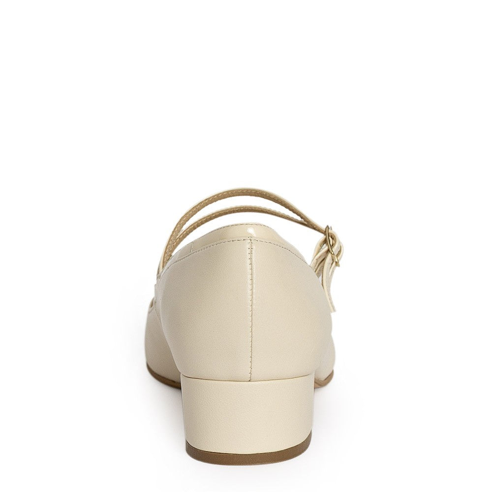 Pantofi dama Guvan model 3643 piele nappa crem/lac crem