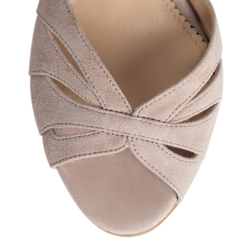 Sandale dama Guvan model 1486 piele velur bej