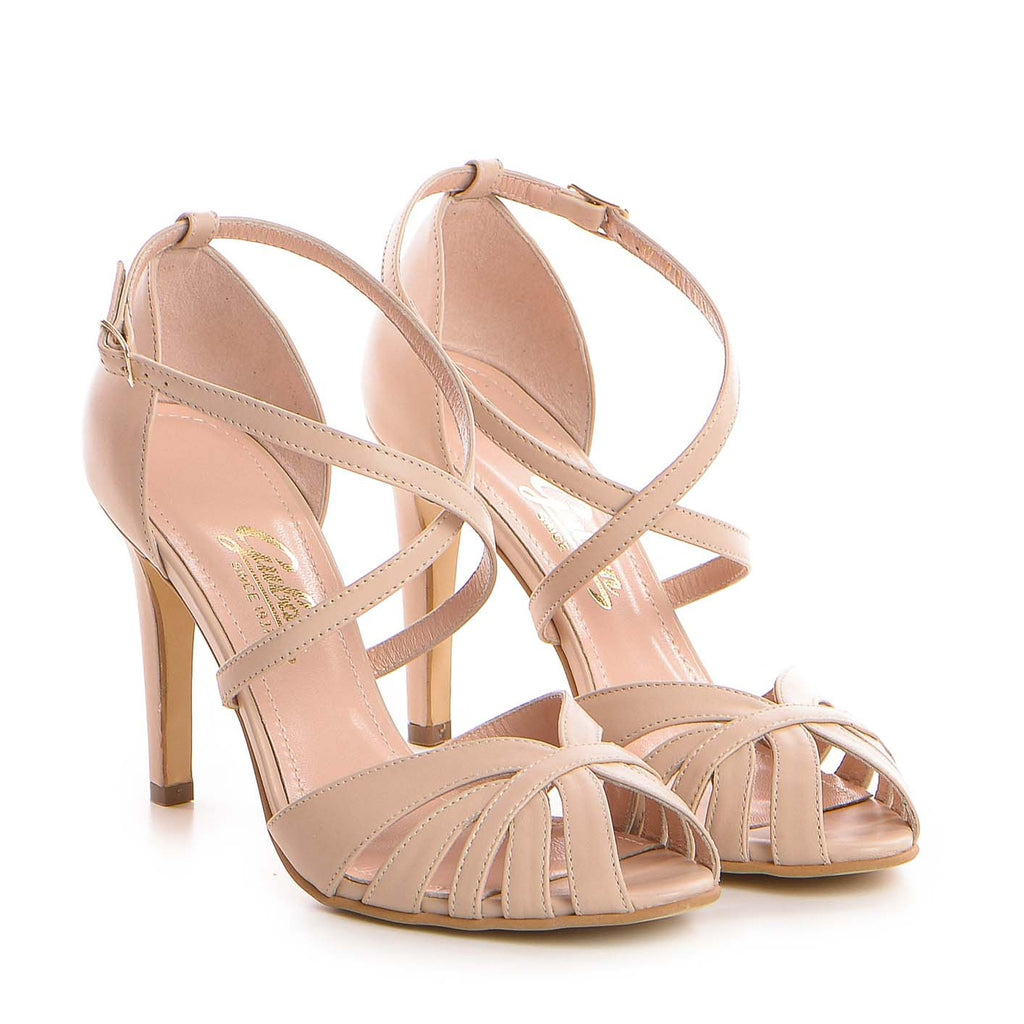 Sandale dama Guvan model 1212 piele nappa nude