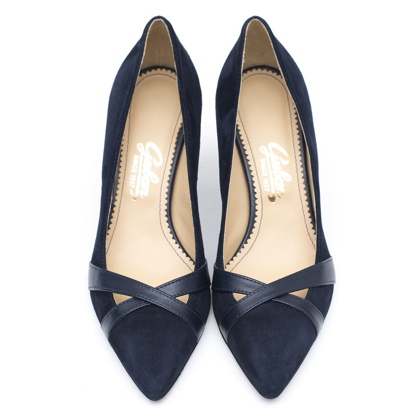 Pantofi dama Guvan model 1253 velur bleumarin/nappa bleumarin