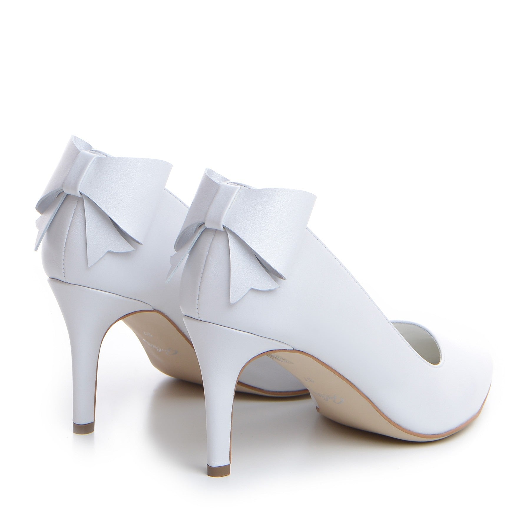 Pantofi mirese Guvan model 1374 nappa alb perlat