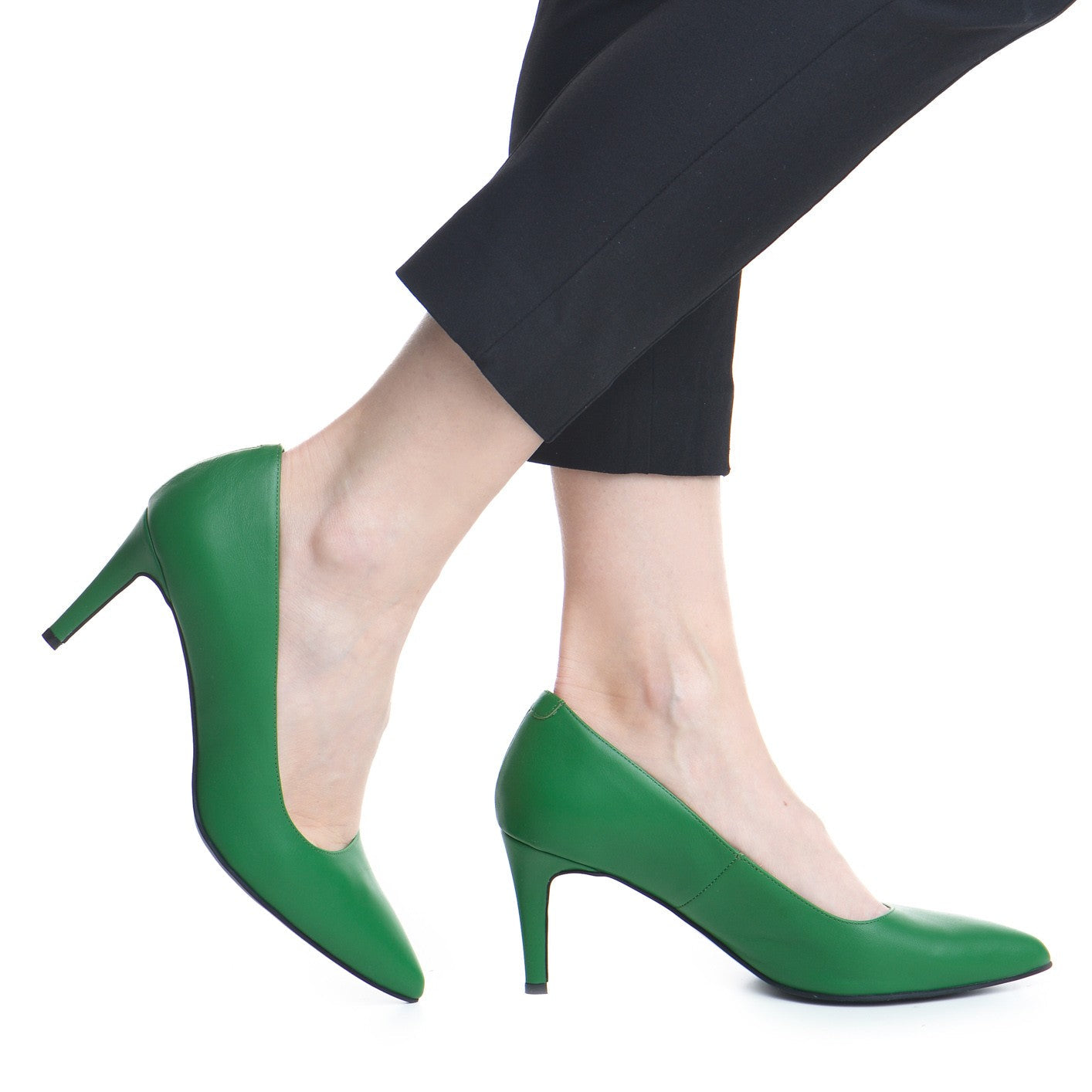 Pantofi dama Guvan model 1218 piele nappa verde trifoi