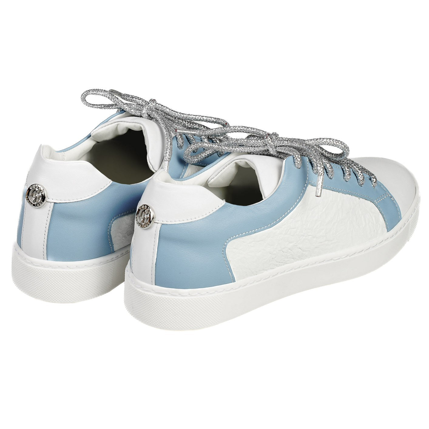 Sneakers piele naturala model 3489 nappa alb-sky