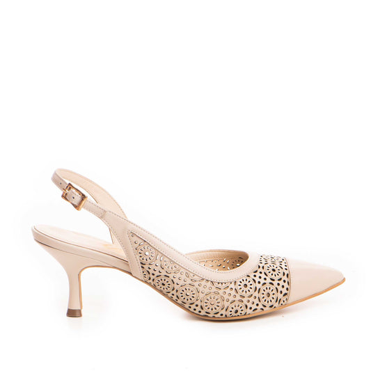 Pantofi dama Guvan model 1480 nappa crem