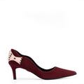 Pantofi dama Guvan model 1534 piele velur bordo-nappa roz