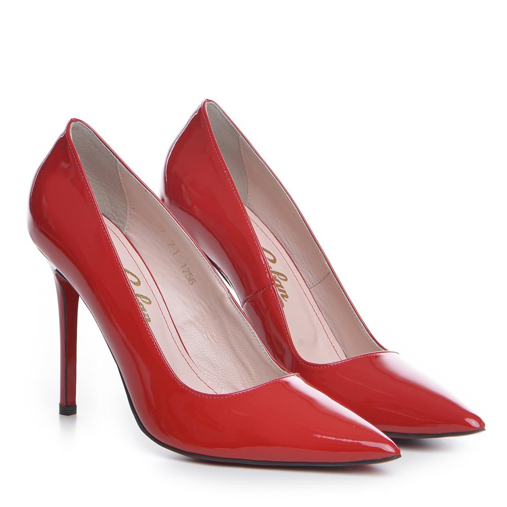 Pantofi dama Guvan model 1256 piele lac rosu