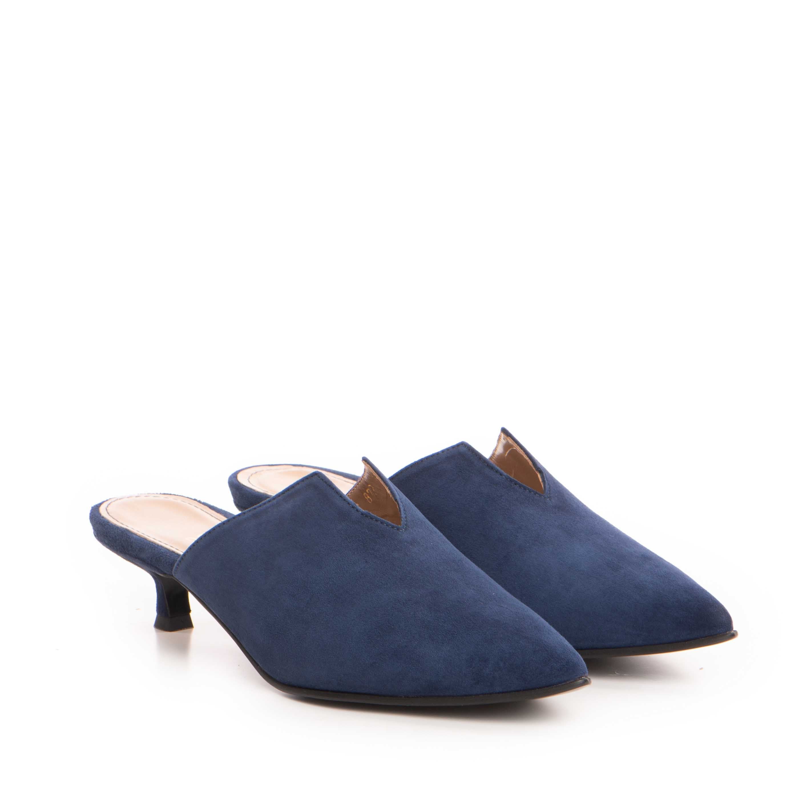 Saboti dama Guvan model 1473 piele velur bleumarin