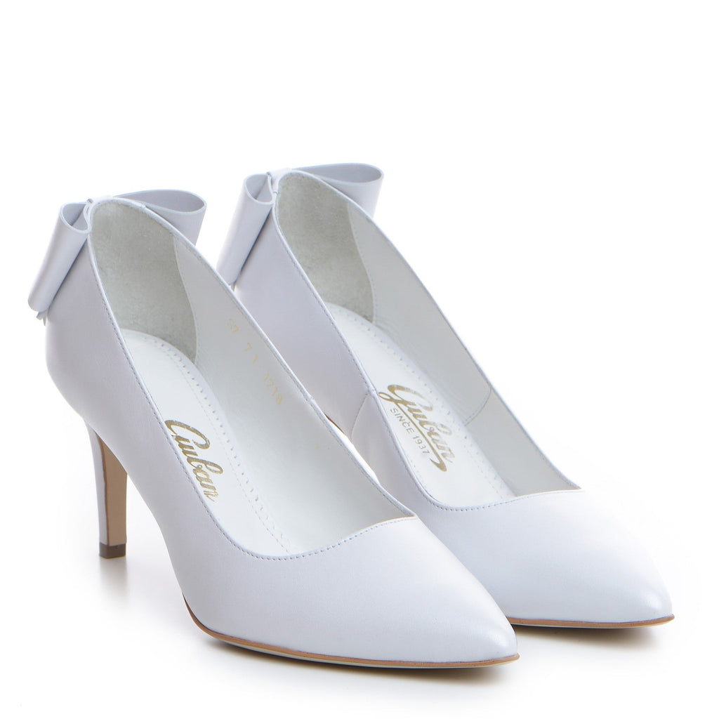 Pantofi mirese Guvan model 1374 nappa alb perlat
