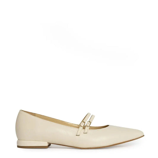 Balerini Guvan model 3645 piele naturala nappa crem - lac crem