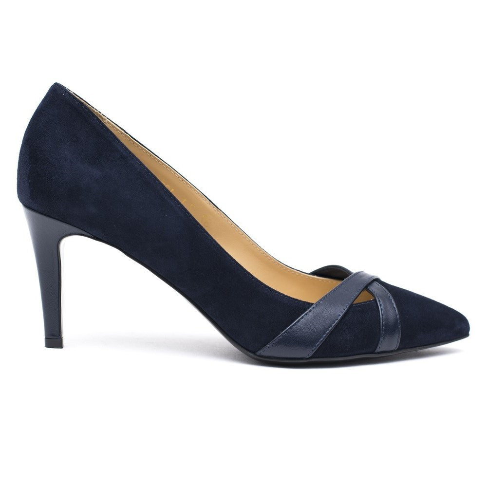 Pantofi dama Guvan model 1253 velur bleumarin/nappa bleumarin