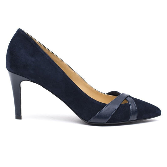 Pantofi dama Guvan model 1253 velur bleumarin/nappa bleumarin