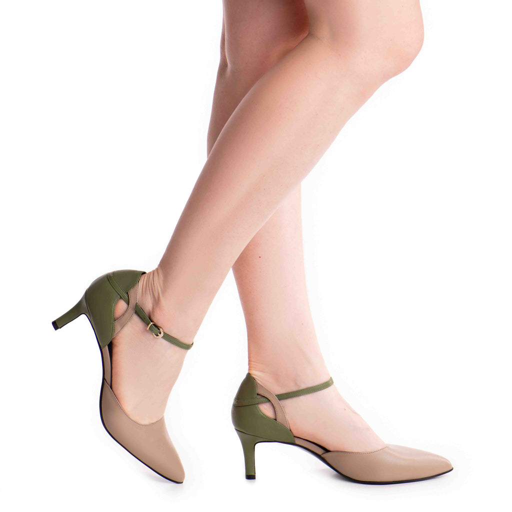 Pantofi dama Guvan model 3661 nappa kaki - nappa vision