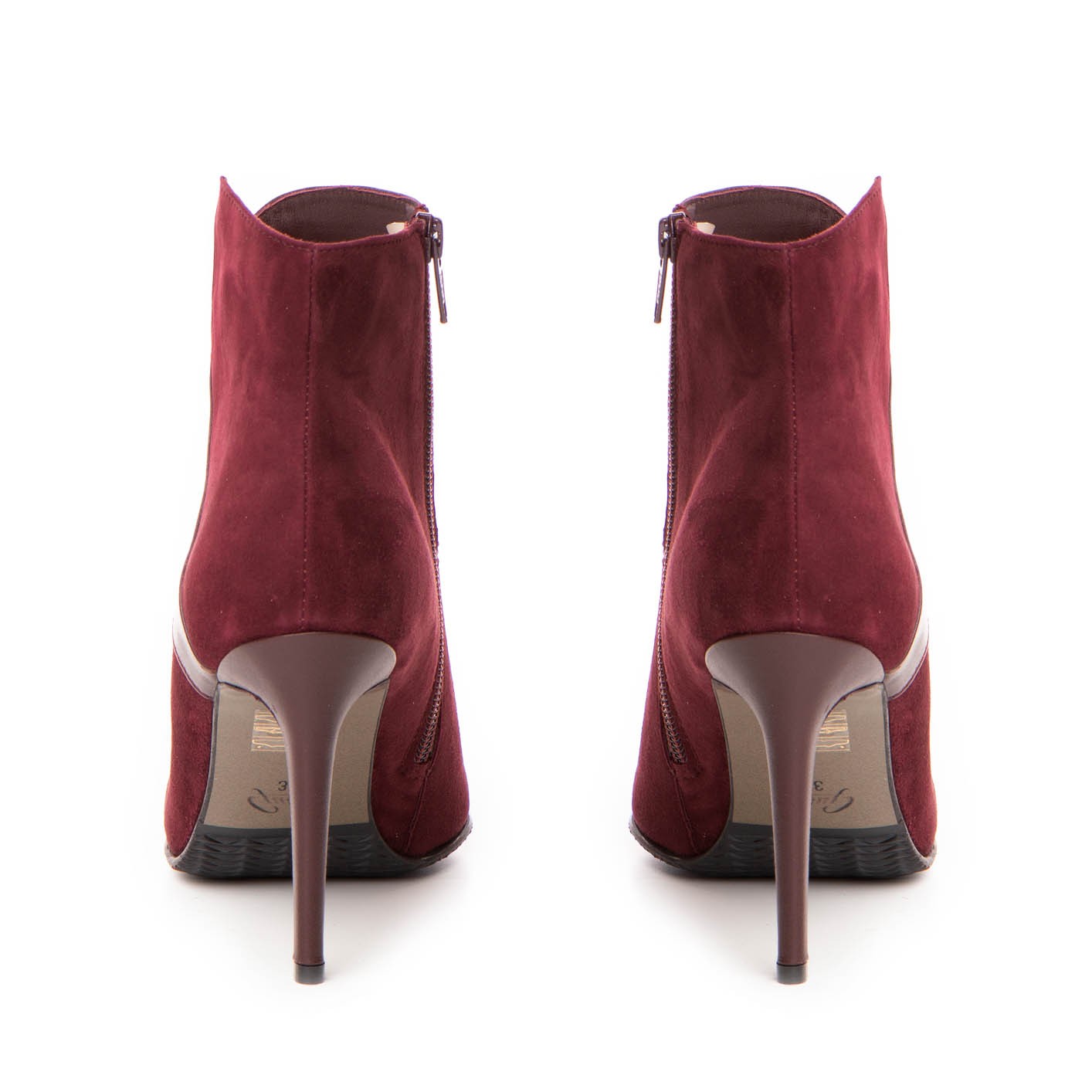 Botine dama Guvan model 1265 velur bordo/nappa bordo