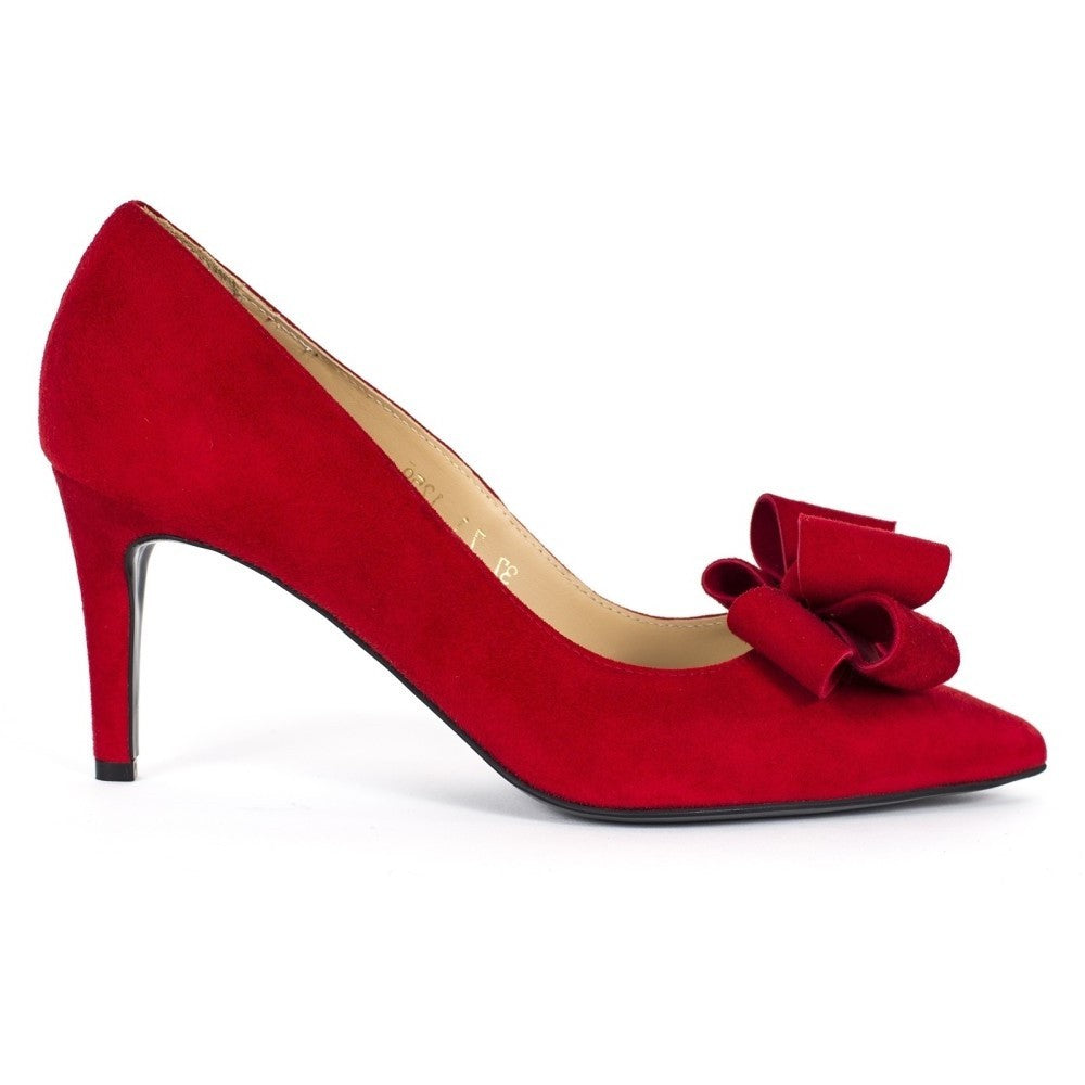 Pantofi dama Guvan model 1258 piele velur rosu
