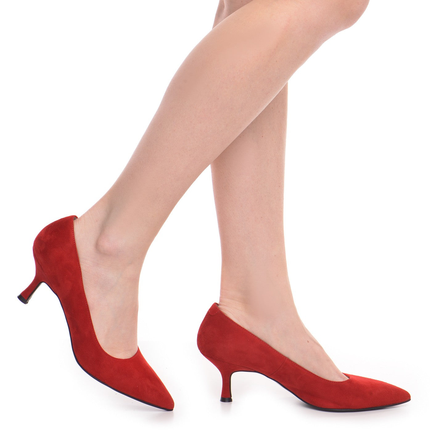 Pantofi dama Guvan model 1414 velur rosu