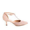 Pantofi dama Guvan model 1472 nappa nude/velur bej