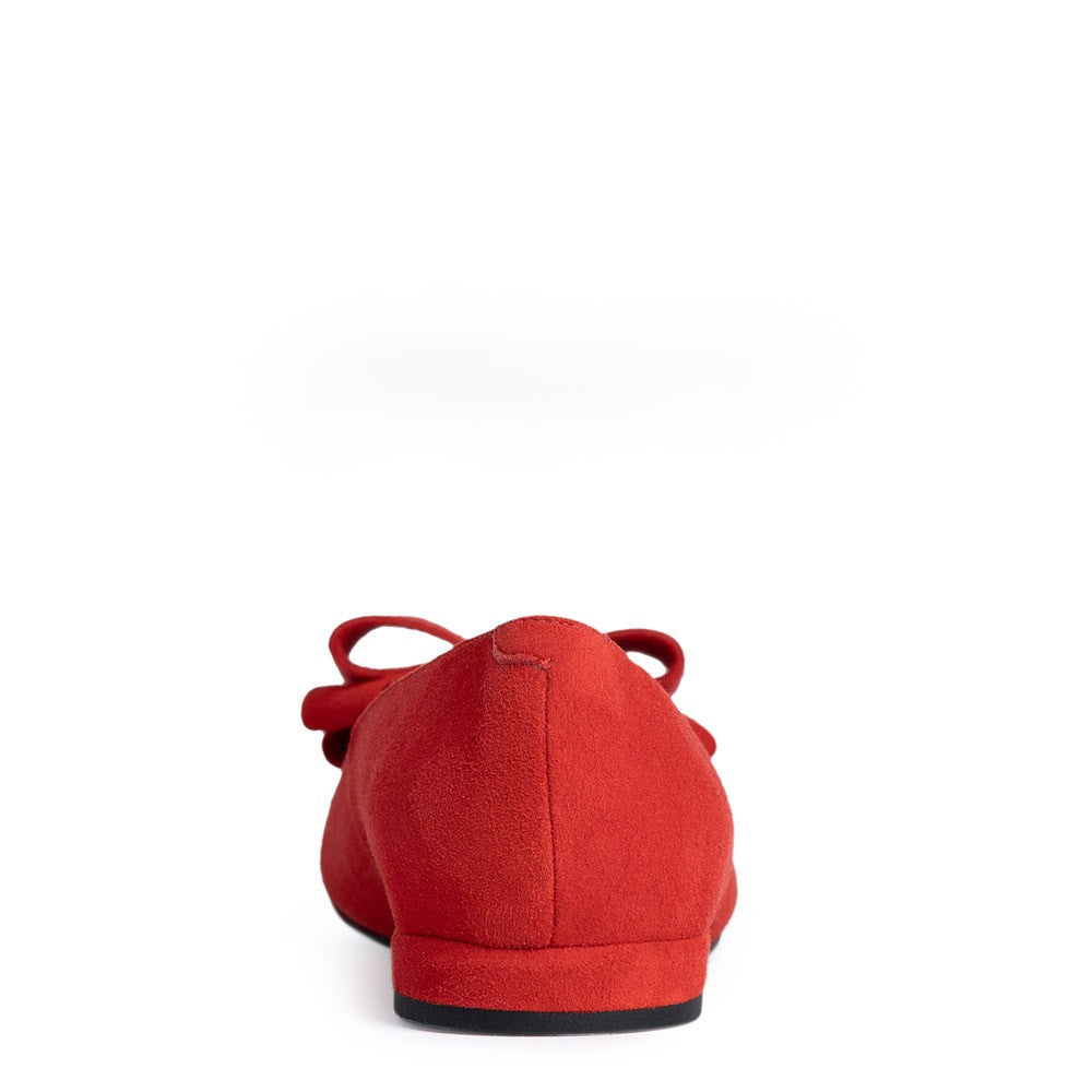Balerini dama Guvan model 3608 piele velur rosu