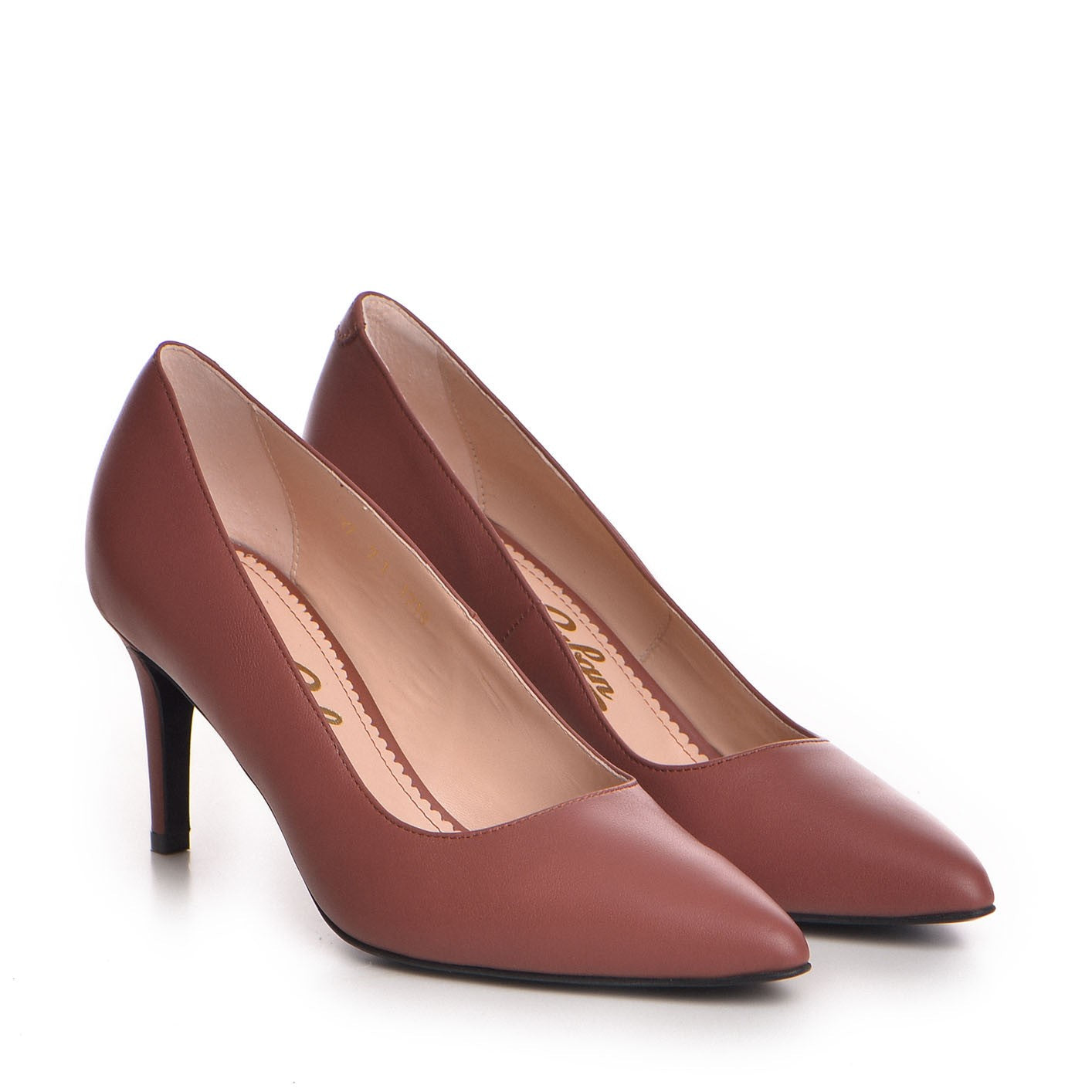 Pantofi dama Guvan model 1218 piele nappa rosewood