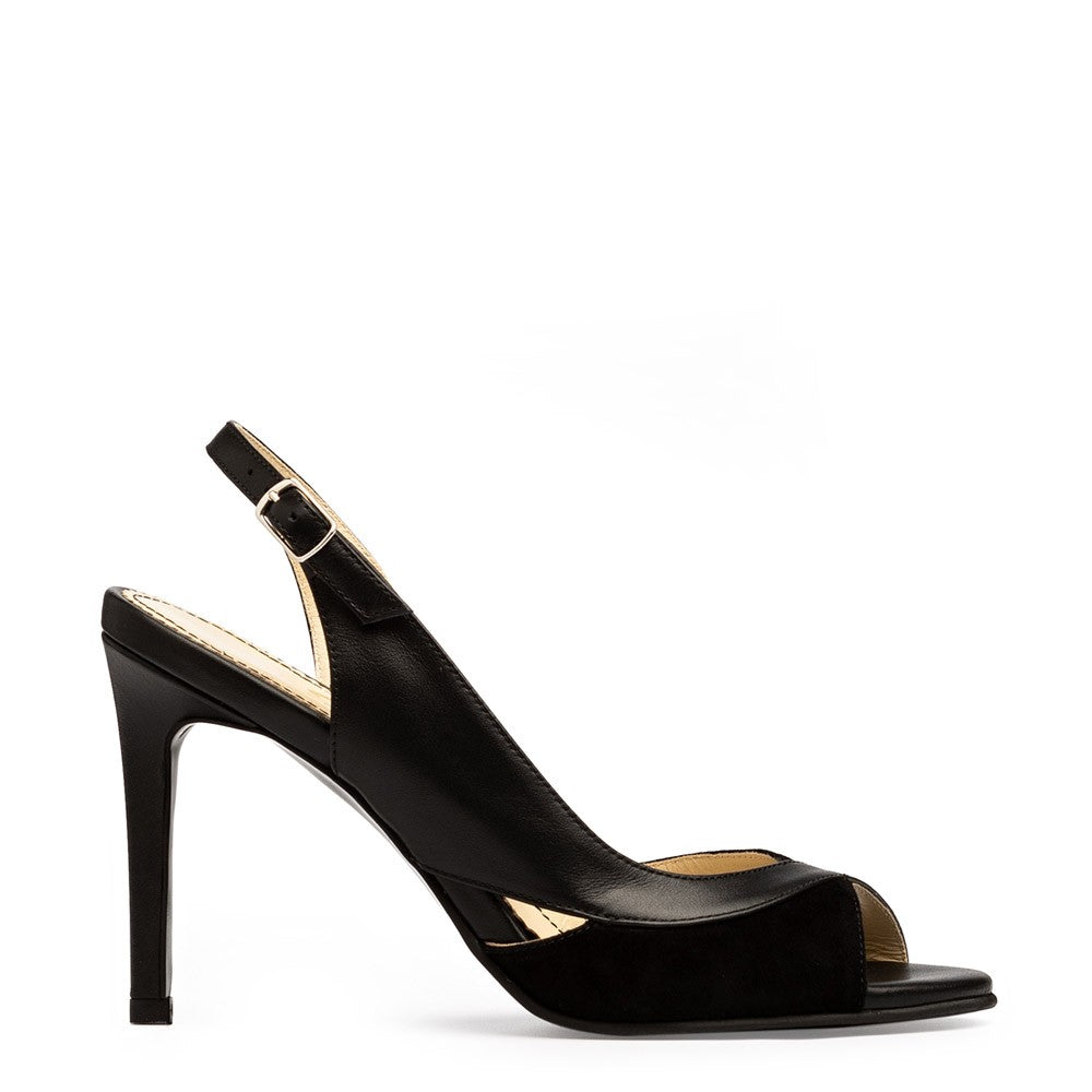 Sandale dama Guvan model 1333 nappa negru/velur negru