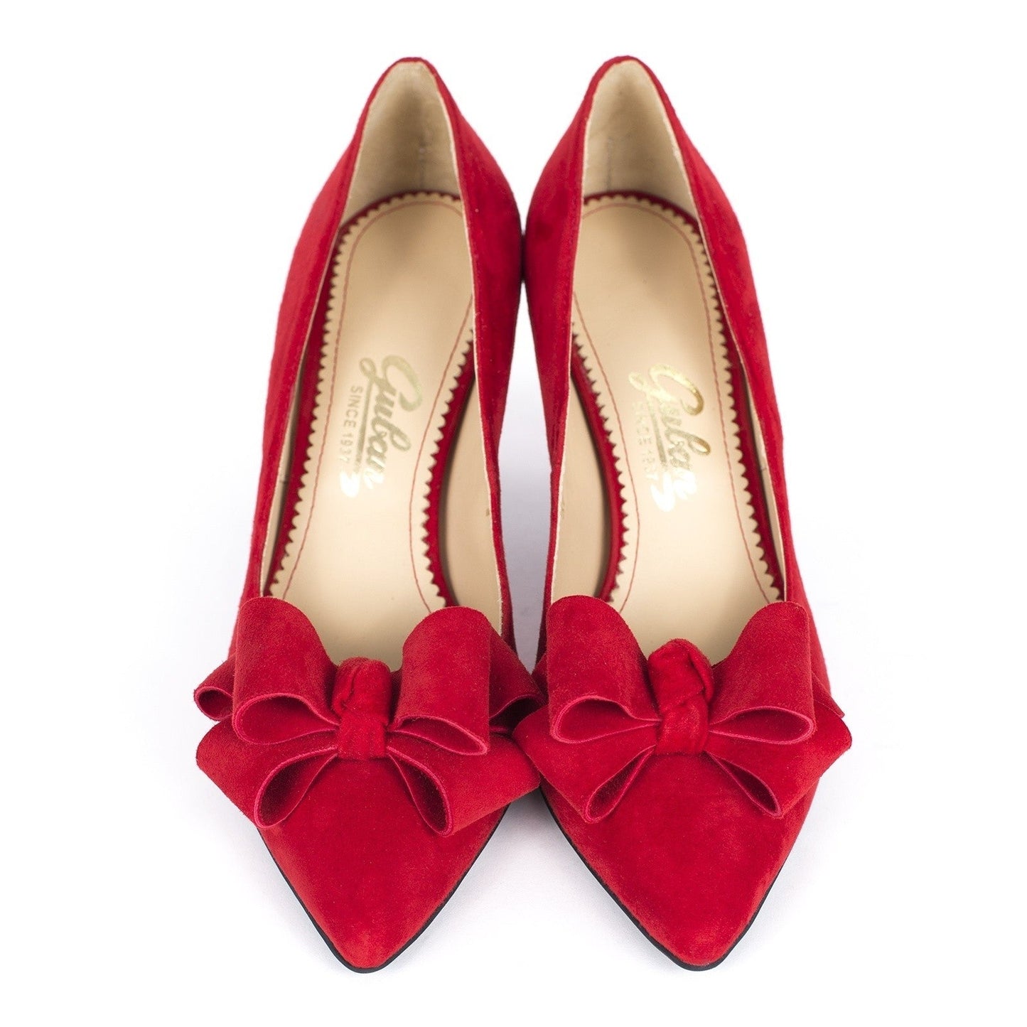 Pantofi dama Guvan model 1258 piele velur rosu