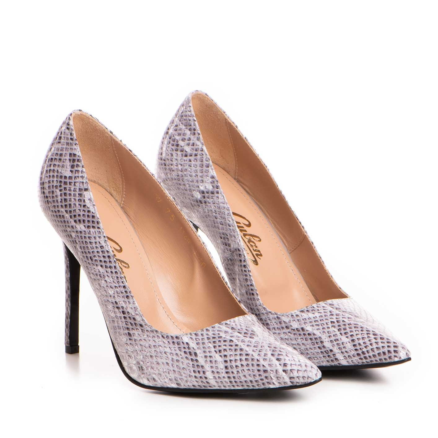 Pantofi dama Guvan model 1256 nappa animal print gri
