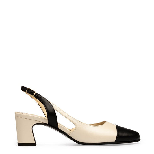 Pantofi dama Guvan model 3639 piele nappa crem/nappa negru