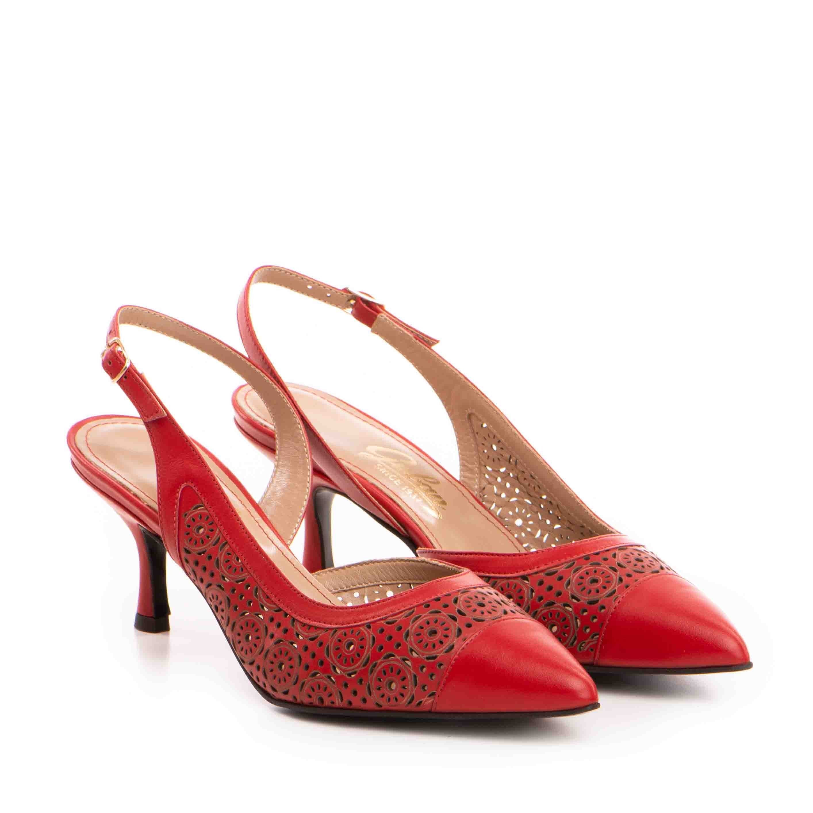 Pantofi dama Guvan model 1480 nappa rosu