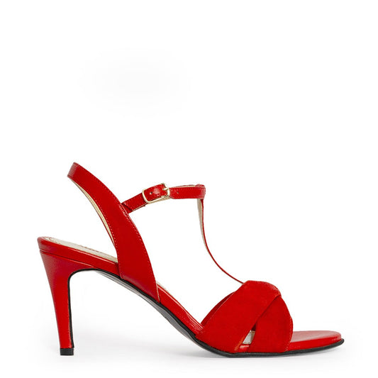 Sandale dama Guvan model 1546 nappa rosu-velur rosu