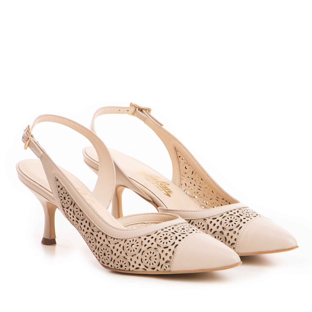 Pantofi dama Guvan model 1480 nappa crem