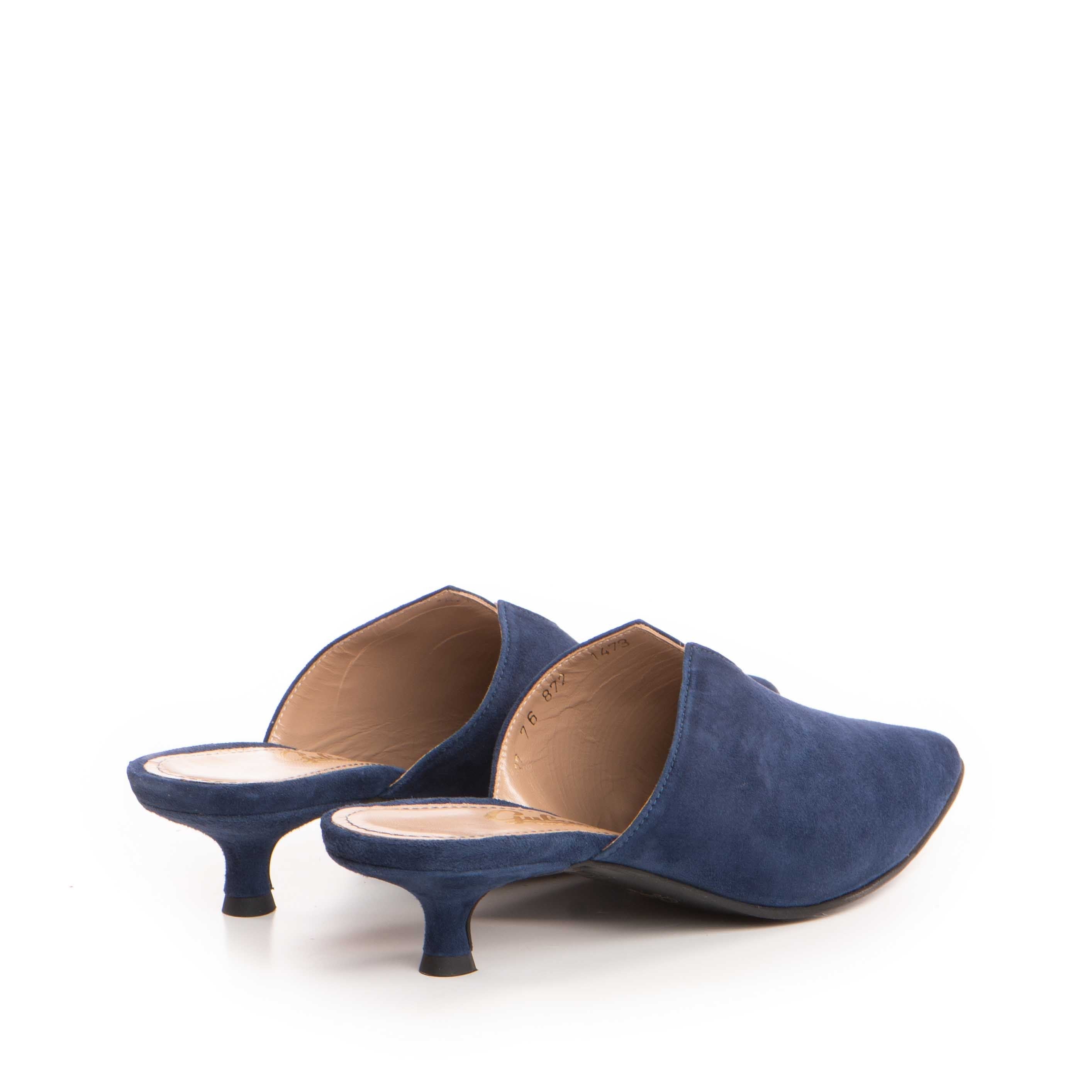 Saboti dama Guvan model 1473 piele velur bleumarin