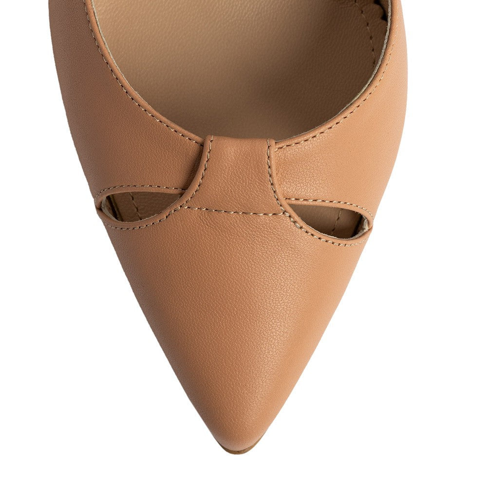 Pantofi dama Guvan model 1496 piele nappa caramiziu
