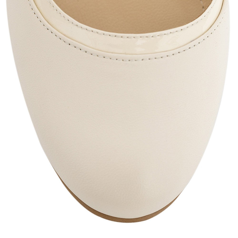 Pantofi dama Guvan model 3643 piele nappa crem/lac crem