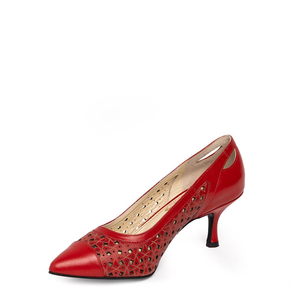 Pantofi dama Guvan model 1481 nappa rosu