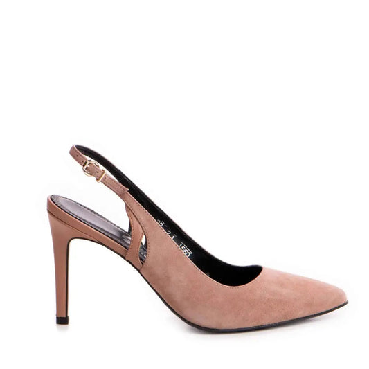 Pantofi dama Guvan model 1560 velur mocha mouse/nappa mocha mouse