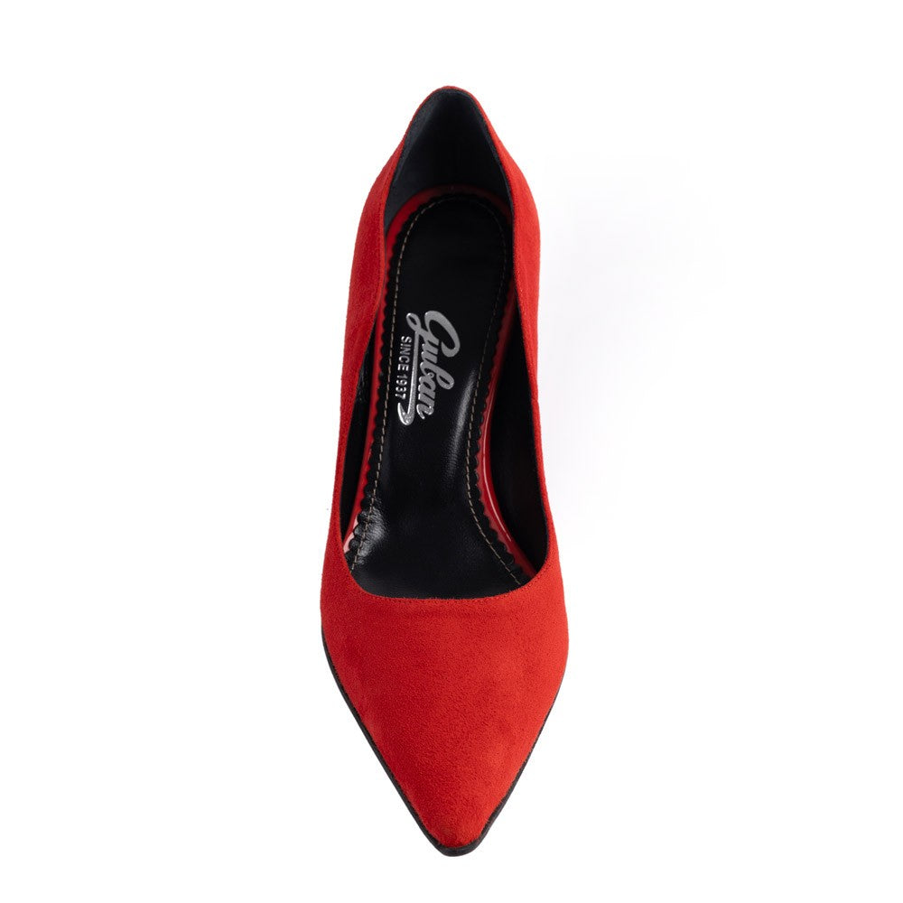 Pantofi  dama Guvan model 1531 piele velur rosu