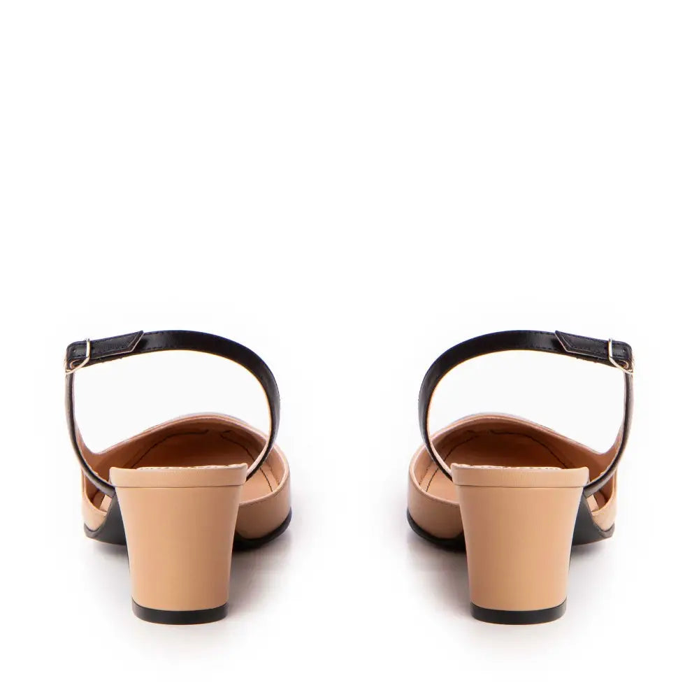 Pantofi dama Guvan model 3639 piele nappa camel/nappa negru