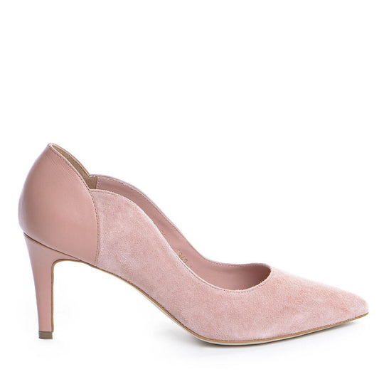 Pantofi dama Guvan model 1342 velur somon/nappa roz