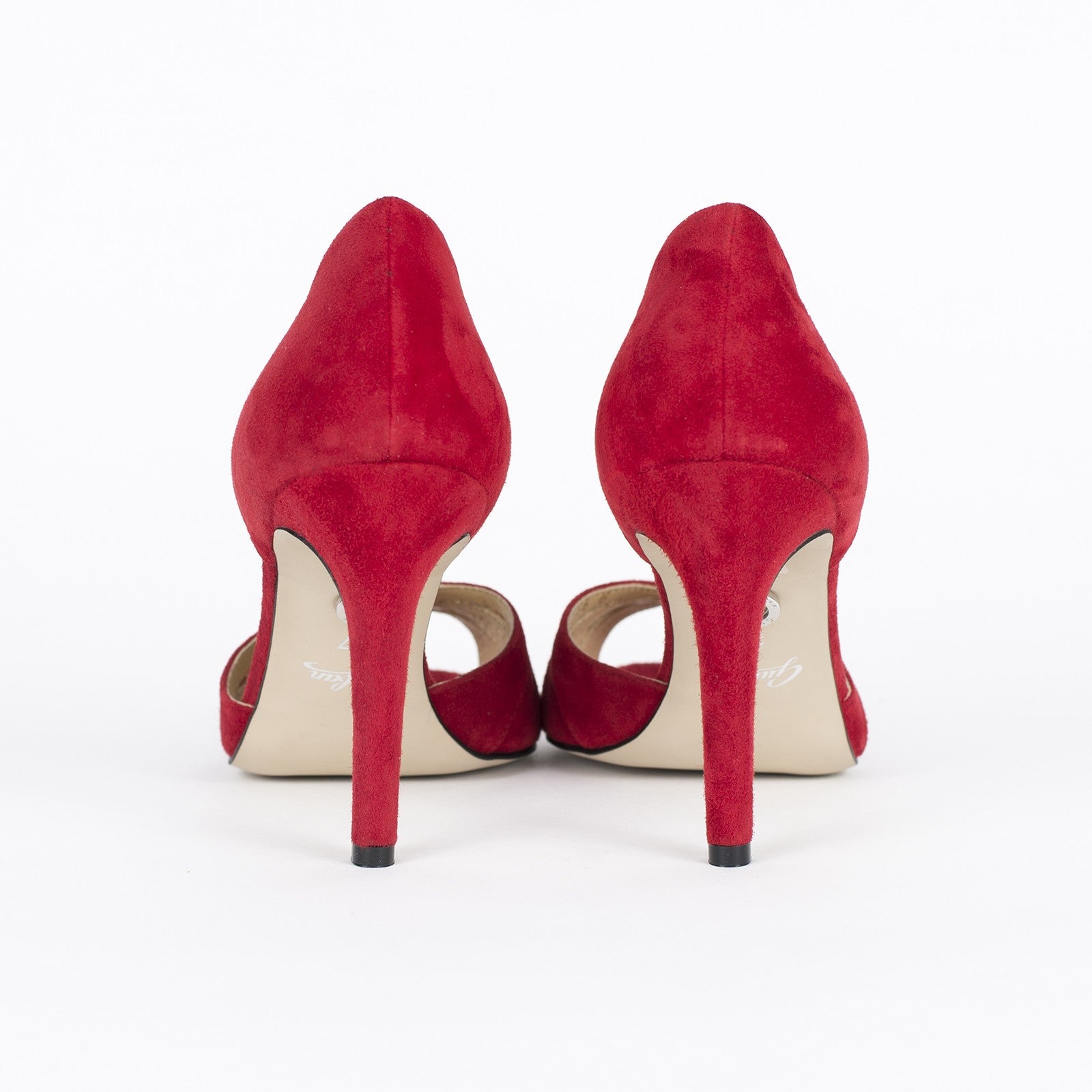Pantofi dama Guvan model 1586 piele velur rosu