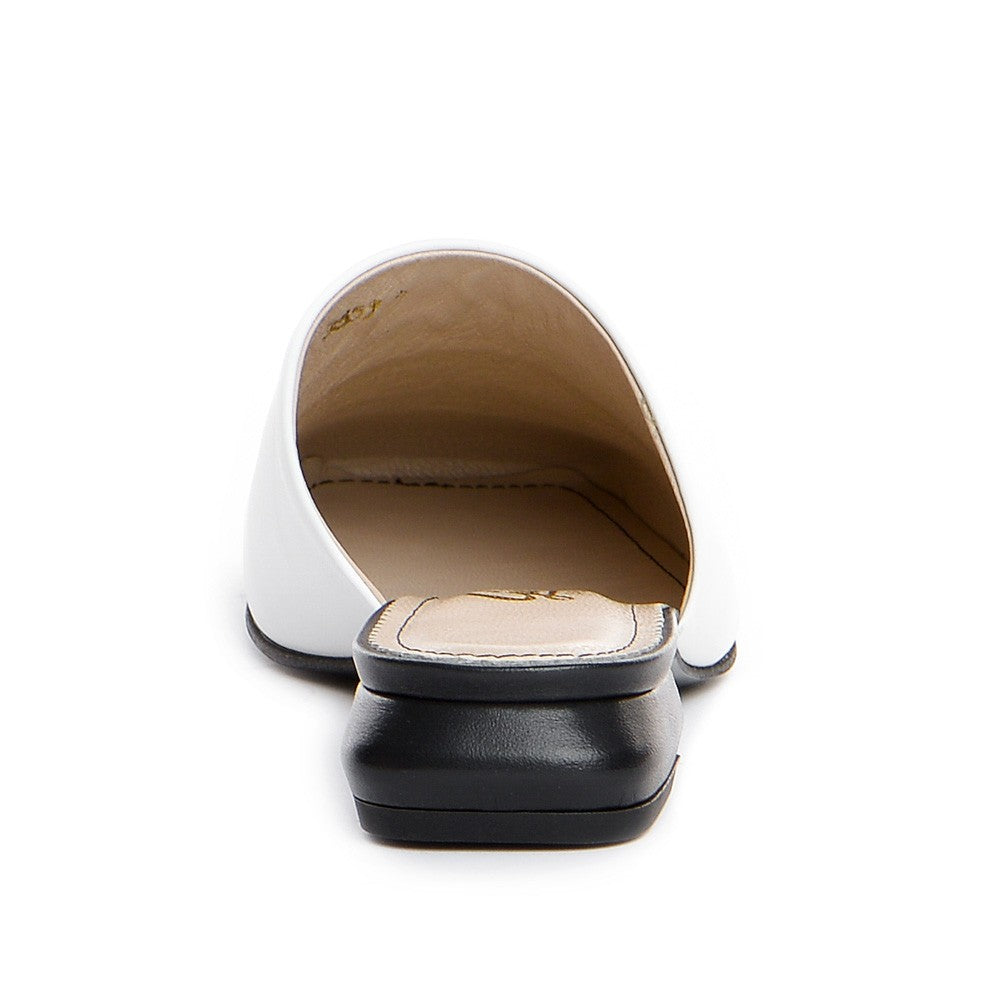 Papuci dama Guvan model 3557 nappa alb/nappa negru