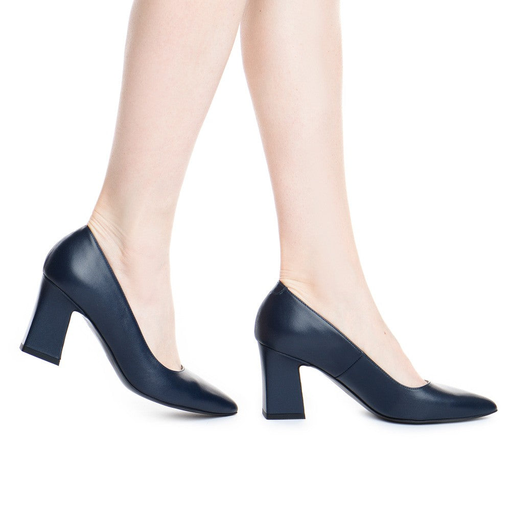 Pantofi dama Guvan model 1352 nappa bleumarin