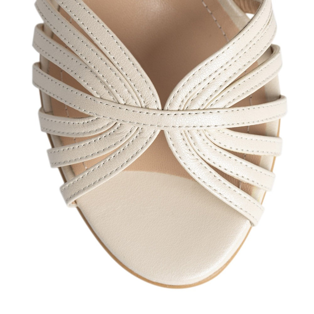 Sandale dama Guvan model 1539 nappa crem perlat